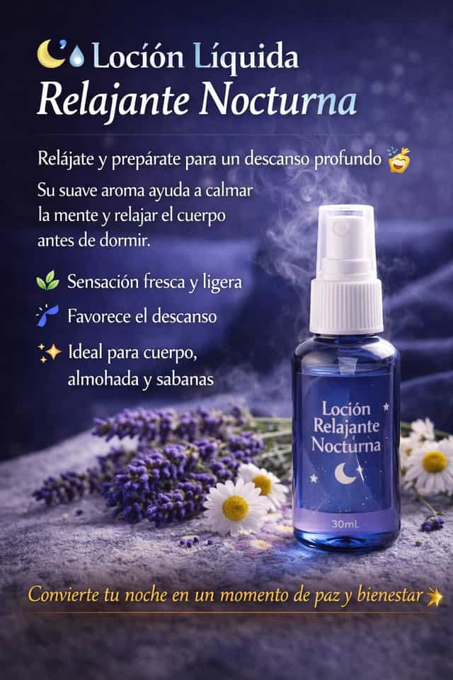 Loción líquida relajante nocturna
