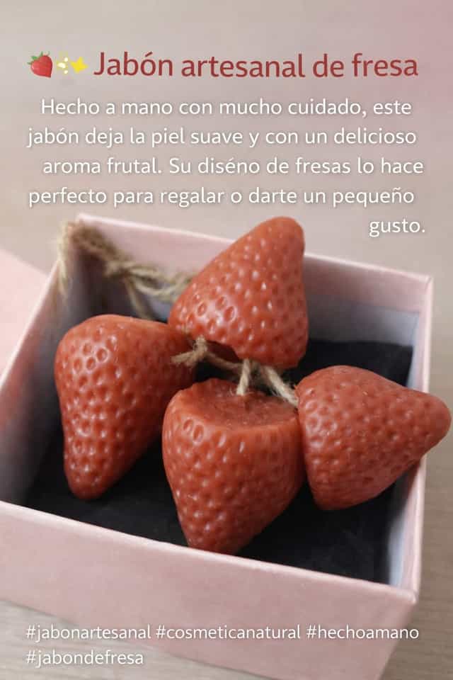 Jabón artesanal de fresa