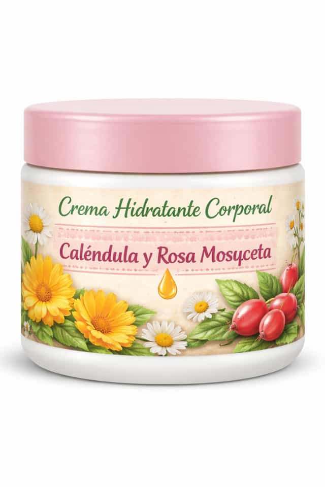 Crema hidratante de caléndula y rosa mosqueta